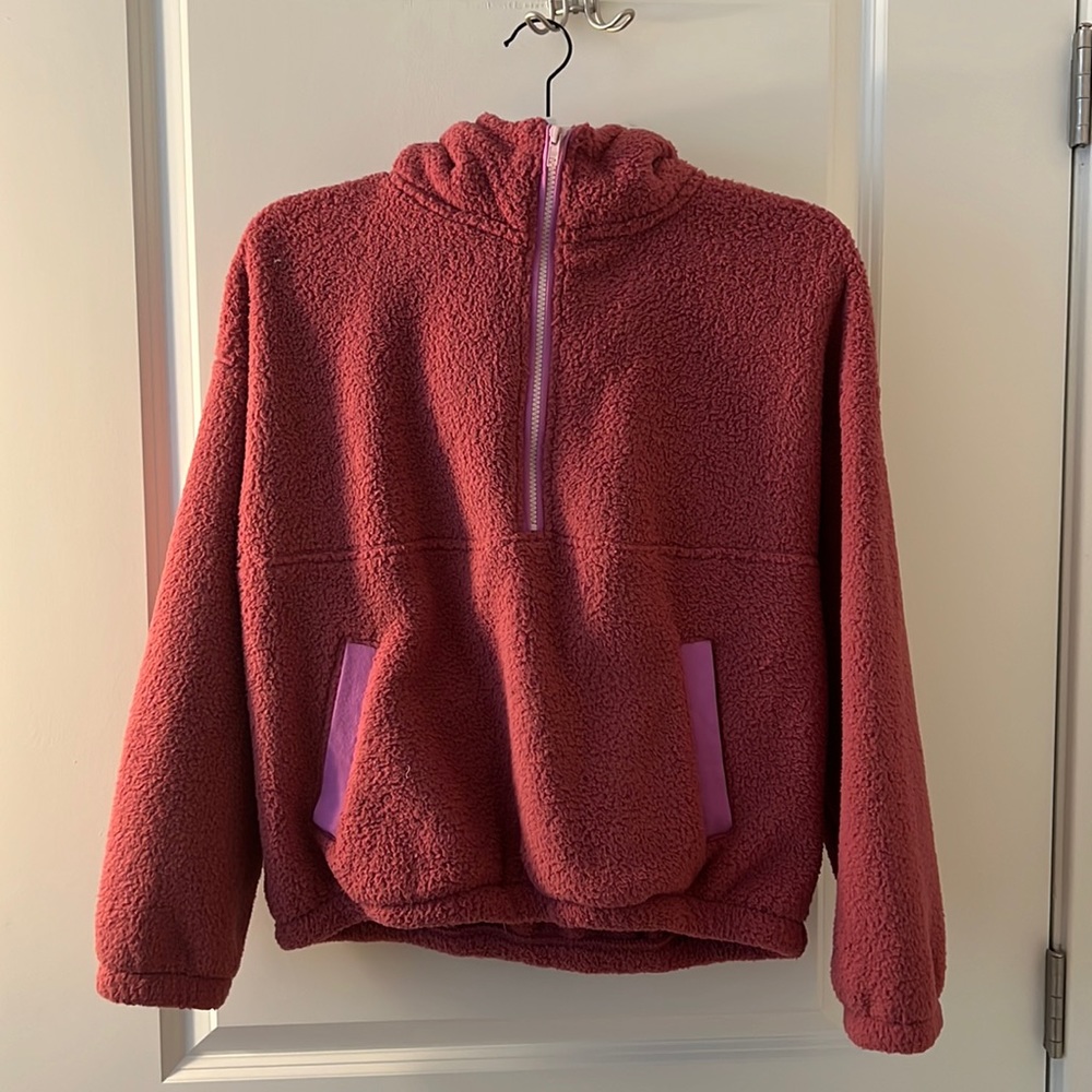 NWT Size XS GAP Sherpa Half-Zip Hoodie